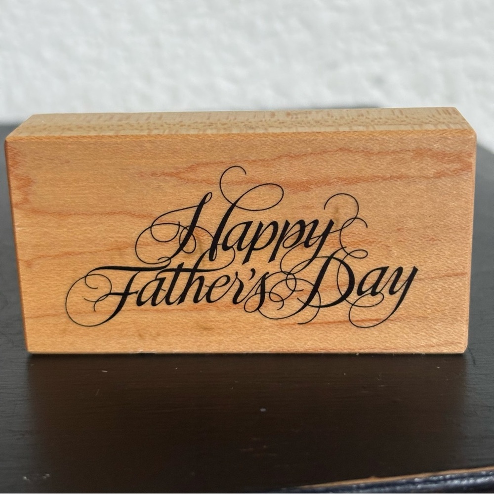 1992 PSX Cursive Happy Father’s Day F267 Wood Mounted Rubber Stamp
